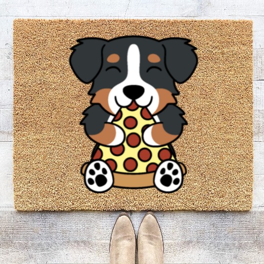 Bernese Mountain Dog Pizza Lover Coir Doormats