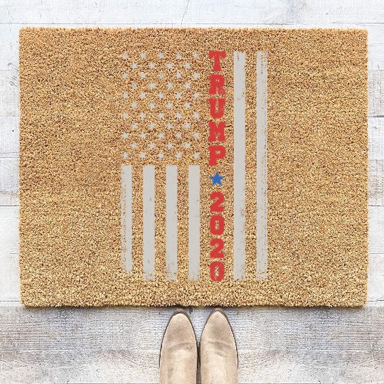 Coir Doormats Vintage US Flag Vertical Stars Stripes