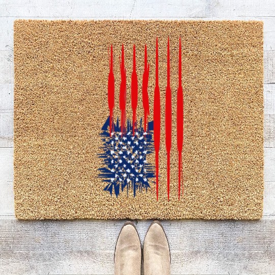 US Flag Vertical Coir Doormats American Stars Stripes