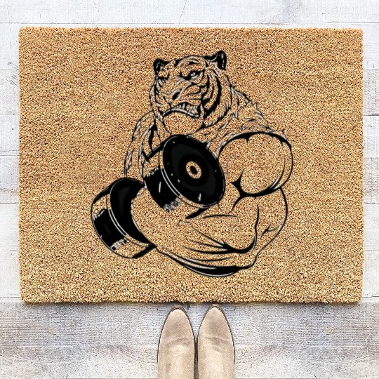 Gym ripped tiger Coir Doormats