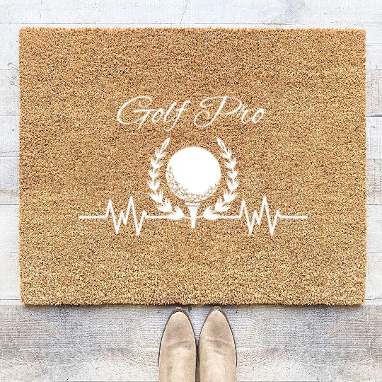 Golf Pro White Pulse Image Coir Doormats