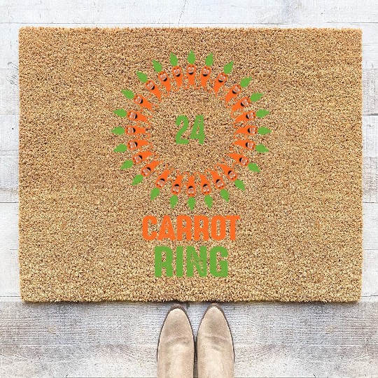 24 Carrot Ring Original and Clever vegetable pun Coir Doormats