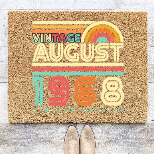 Birthday Greeting August 1968 Coir Doormats