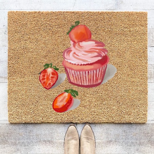 Strawberry Cupcakes Coir Doormats