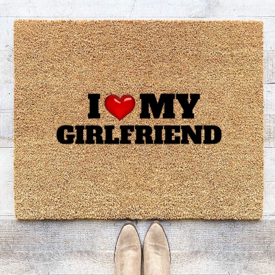 I love my girlfriend Coir Doormats