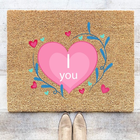 i love you Coir Doormats
