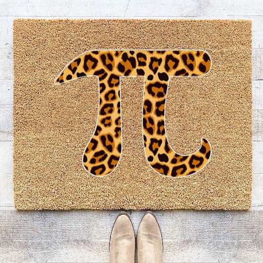 Pi Leopard Print Skin Cheetah Pi Day Math Nerd Coir Doormats