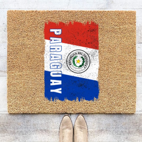 Paraguay Flag Coir Doormats
