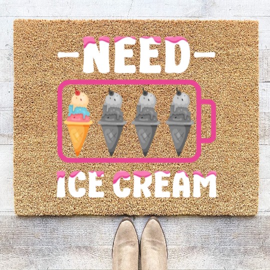 Ice Cream Battery Cone Need Ice Coir Doormats
