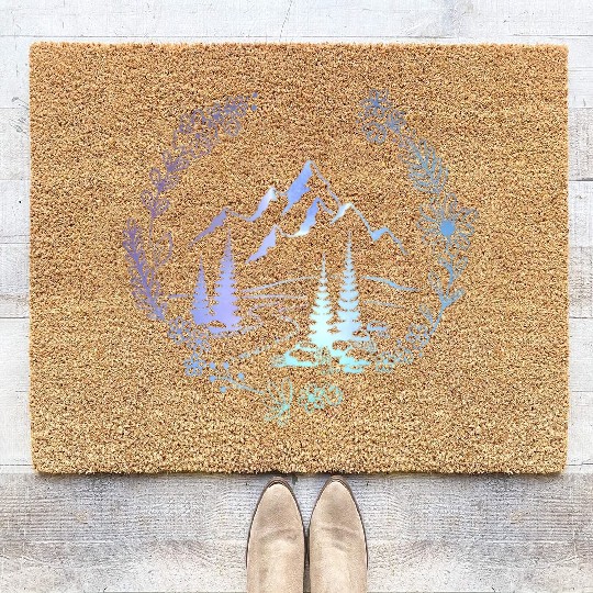 Flower Mountain Landscape Wilderness Mountaineer Coir Doormats