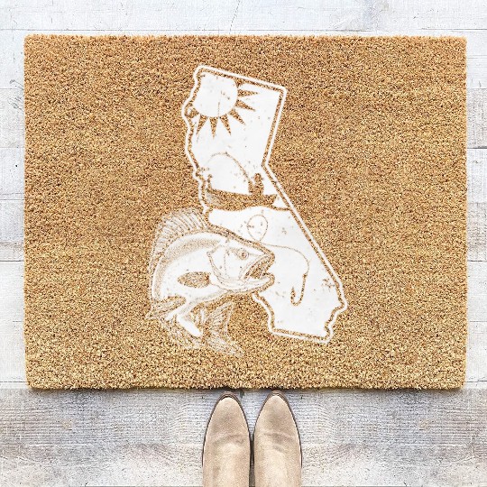 Retro California Fishing Surfen Fun Coir Doormats