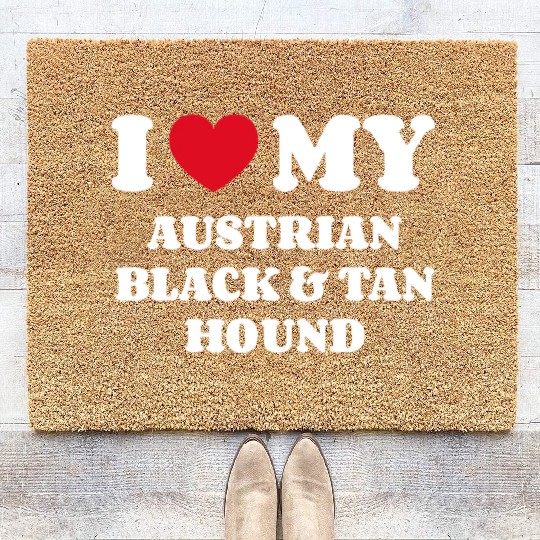 I Love My Austrian Black And Tan Hound Coir Doormats