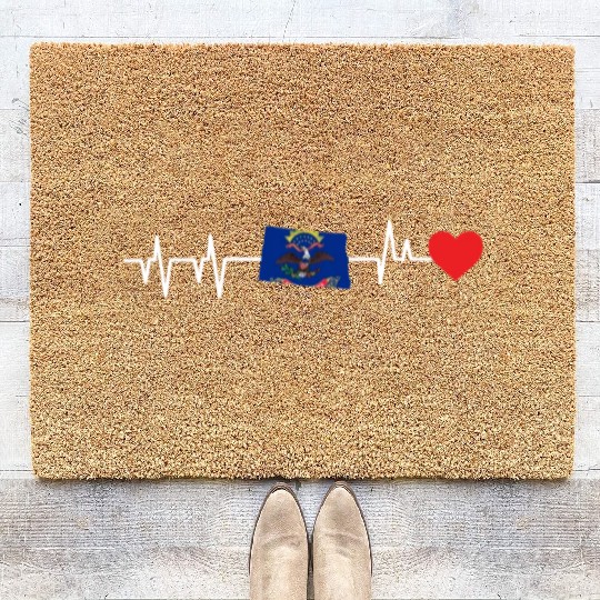 North Dakota Heartbeat Gift Coir Doormats