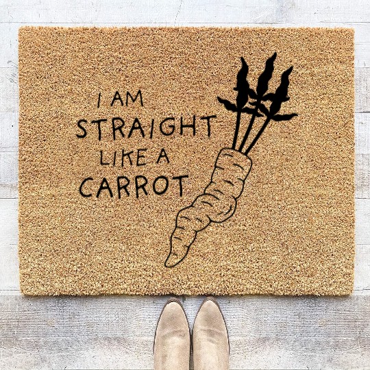 straight like a carrot - black uni II Coir Doormats