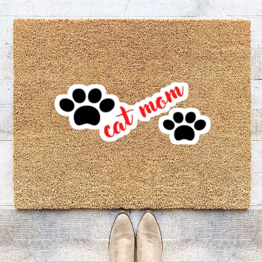 Cat Mom Funny design Classic Coir Doormats