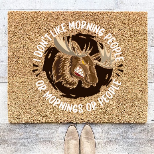 Moose Elk Hunting Coir Doormats