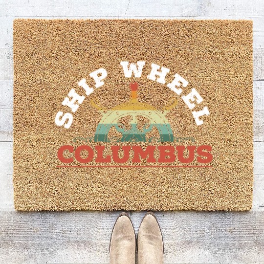 Ship Wheel Columbus Day Christopher Columbus Coir Doormats
