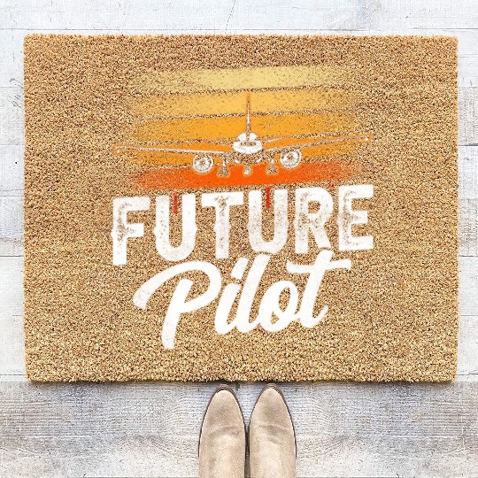 Future Pilot Aircraft Private Small Airplane Coir Doormats
