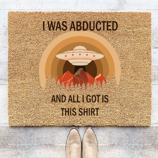 Alien Abduction Science Fiction UAP Ufo Coir Doormats