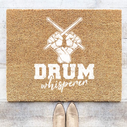 Drum Whisperer Funny Drummer Percussion Drums Band Coir Doormats