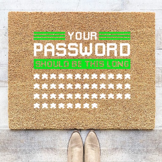 Funny Cyber Security Password Coir Doormats