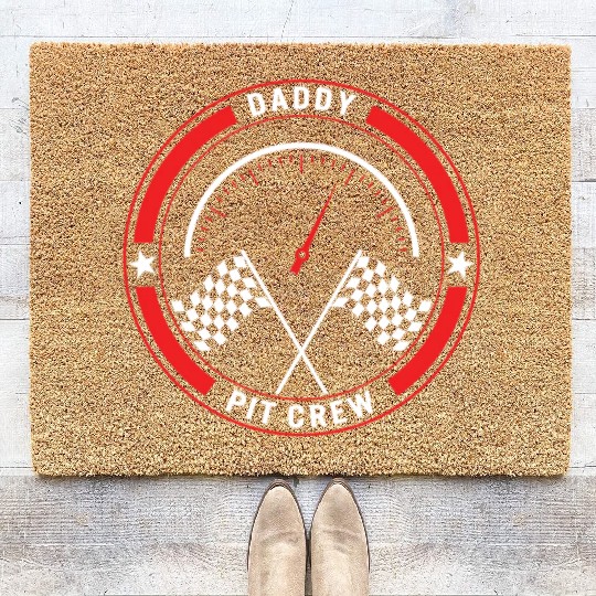 Daddy Pit Crew Coir Doormats, Father's Day Gift Race Day