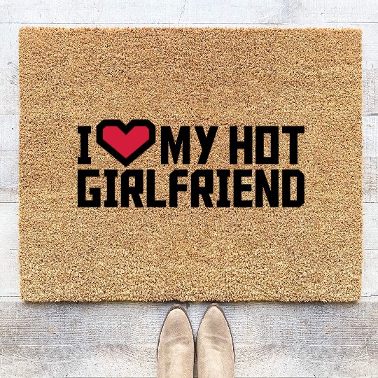 I love my girlfriend Coir Doormats