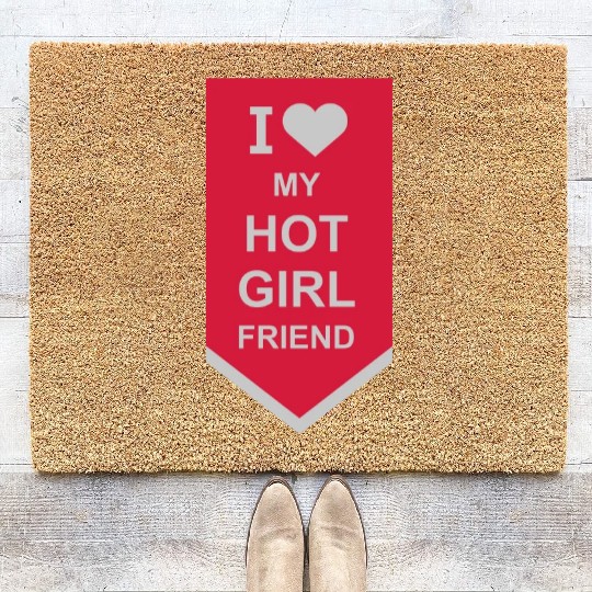 I love my girlfriend Coir Doormats