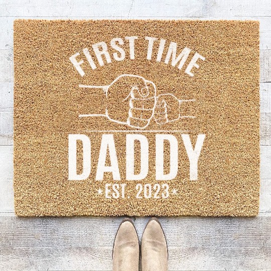 First Time Daddy Est. 2023 Daddy To Be Paternity Coir Doormats