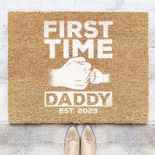 First Time Daddy Est. 2023 Daddy To Be Paternity Coir Doormats