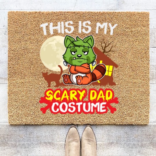 This Is My Scary Dad Costume Funny Halloween Coir Doormats