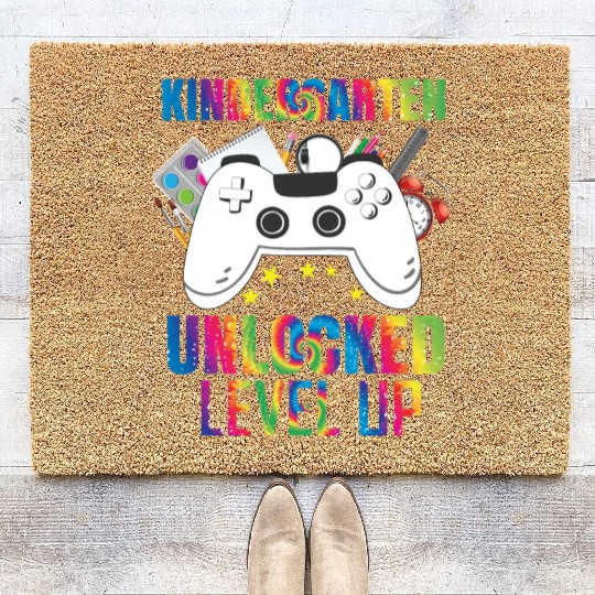 Kindergarten Unlocked Level Up BackTo School Coir Doormats