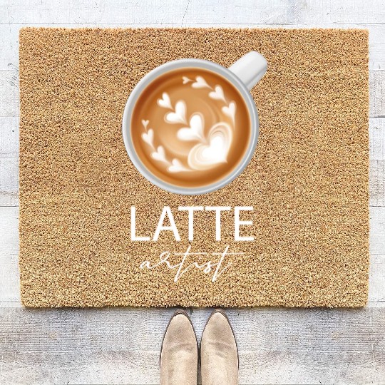 Latte Artist Coffee Lover Coir Doormats