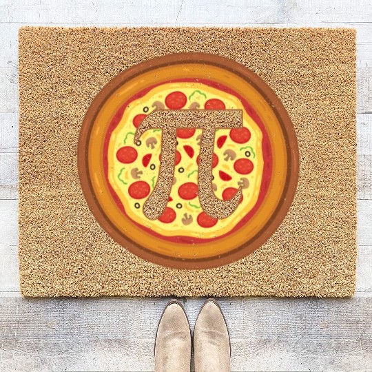 Pizza Pi Day Pizza Eater Italian Mathematician Coir Doormats