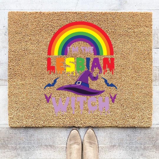 I m The Lesbian Witch For Halloween Coir Doormats