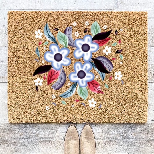 Colorful summer flowers Coir Doormats