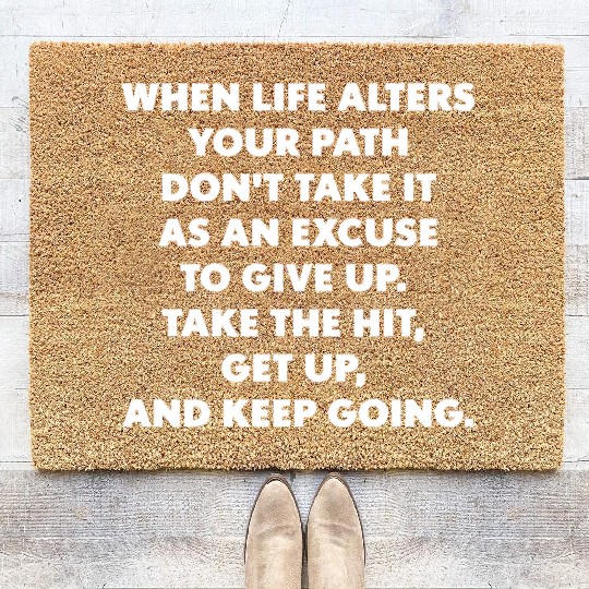 never give up Coir Doormats