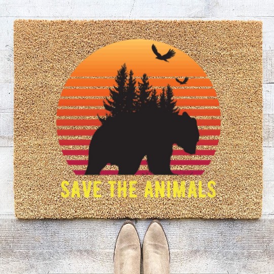 Save The Animals Earth Day Coir Doormats