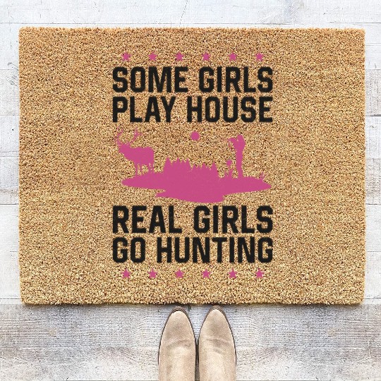 Buck Deer Hunting Hunter Girl Some Coir Doormats