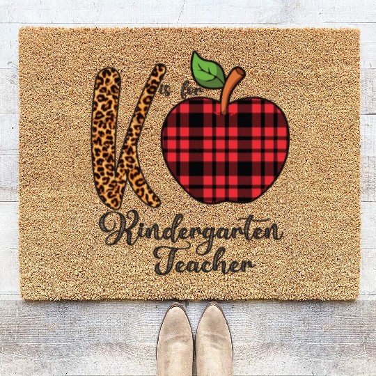 K is For Kindergarten Teacher Coir Doormats