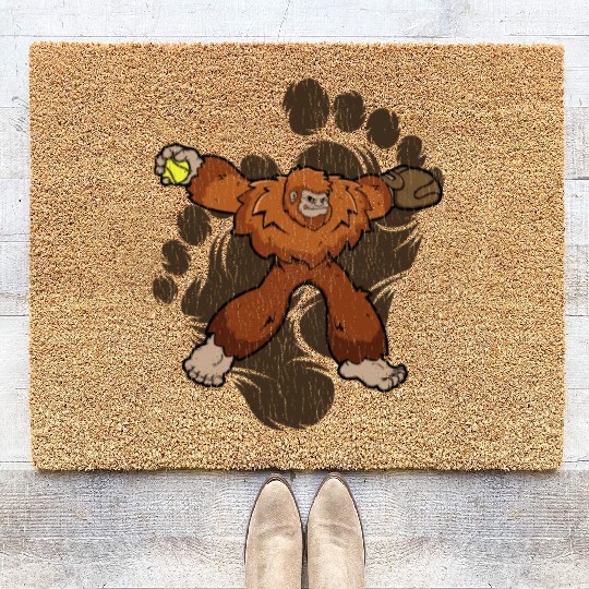 Bigfoot Softball Sasquatch Softball Pitcher Coir Doormats