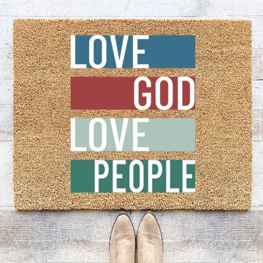 Love God Love People Coir Doormats