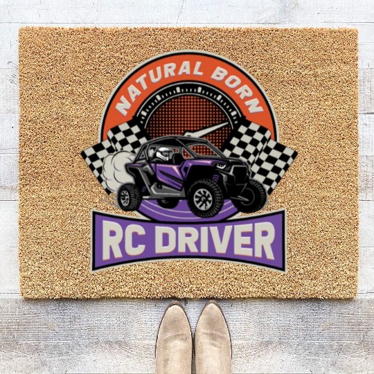 Natural Born RC car Driver Racer Remote Controlled Coir Doormats