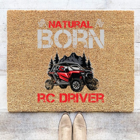 Natural Born RC car Driver Racer Remote Controlled Coir Doormats