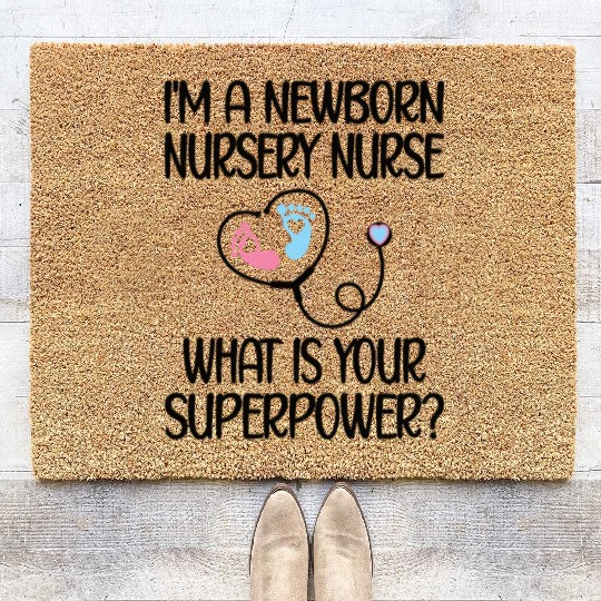 Newborn Nursery Nurse Newborn Nursery Nursing Gift Coir Doormats