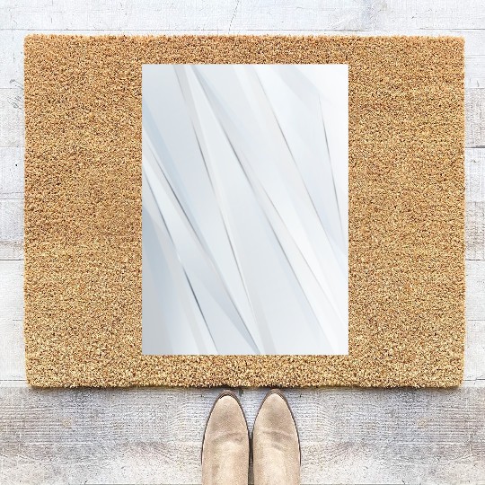 Luxury White Silver Stripes Coir Doormats