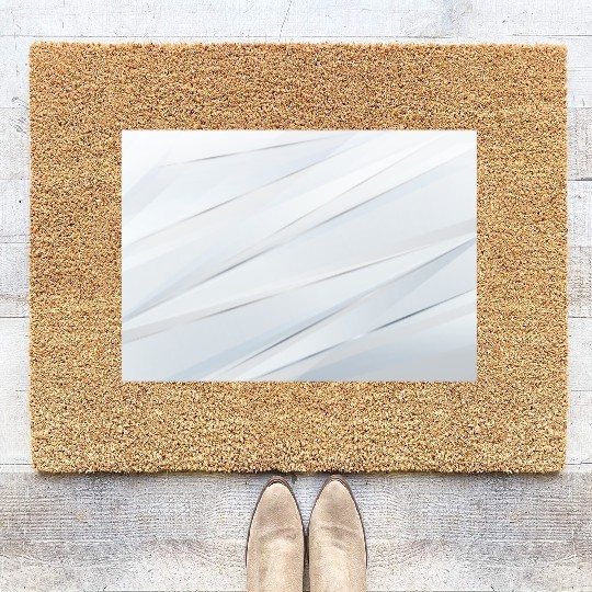 Luxury White Silver Stripes Coir Doormats