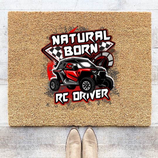 Natural Born RC car Driver Racer Remote Controlled Coir Doormats