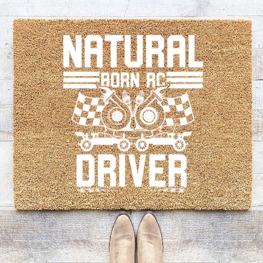 Natural Born RC car Driver Racer Remote Controlled Coir Doormats