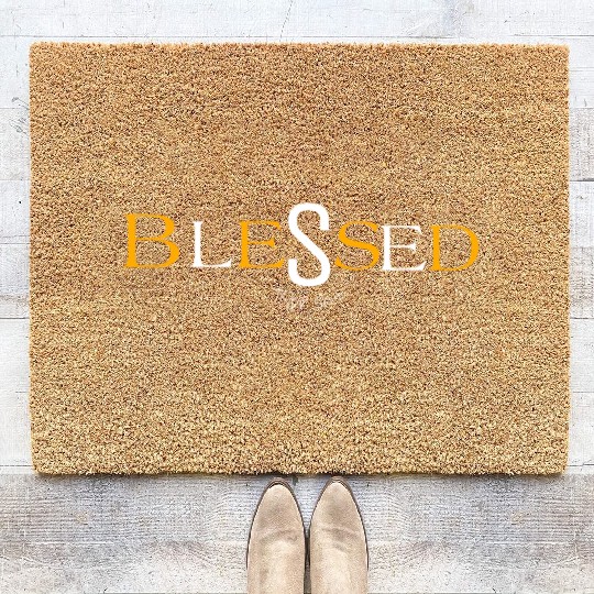 Orange blessed type shit Coir Doormats